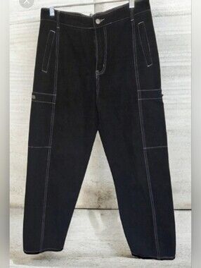 Dazy Black Pants with White Stitching Size M